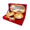 Gold Silver Plated Bowl Spoon Tray Set German Silver Bowl Dry Fruits Dessert Serving Set Diwali Christmas Eid Wedding Housewarming Return Gifts Puja Favor - Home Decor Corporate Gift